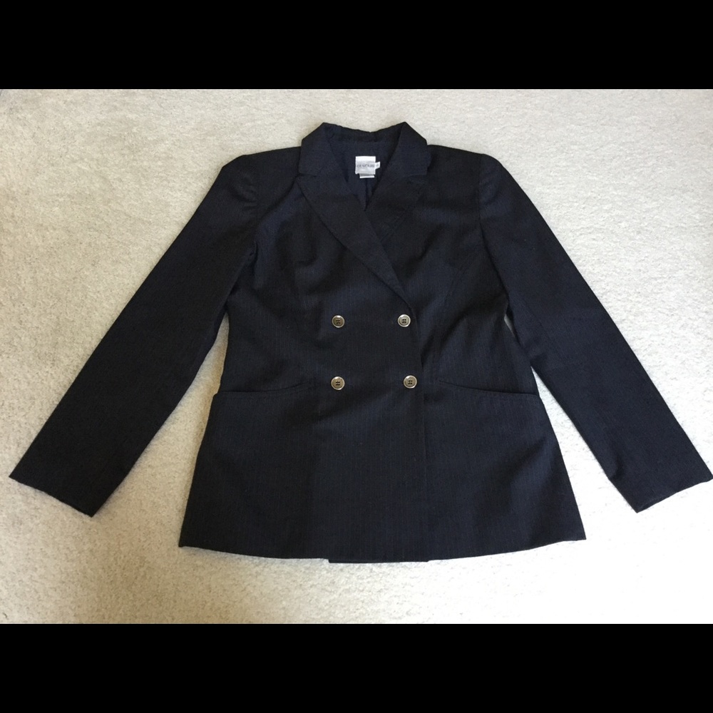 et vous pinstriped blazer